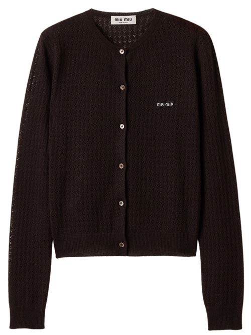 Cardigan con logo MIU MIU | MMF03T6064F0003